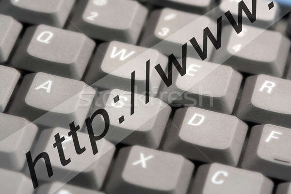 Internetu adres działalności klawiatury monitor ekranu Zdjęcia stock © aremafoto