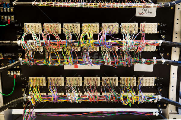 Netwerk verbinding shot bos kabels paneel Stockfoto © aremafoto