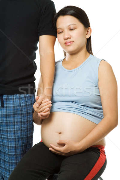 Femme enceinte isolé coup mari amour homme [[stock_photo]] © aremafoto