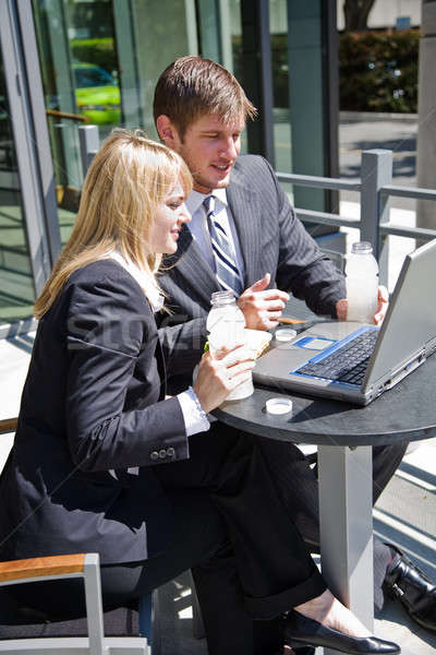 Caucasian business people having discussion Stock photo © aremafoto