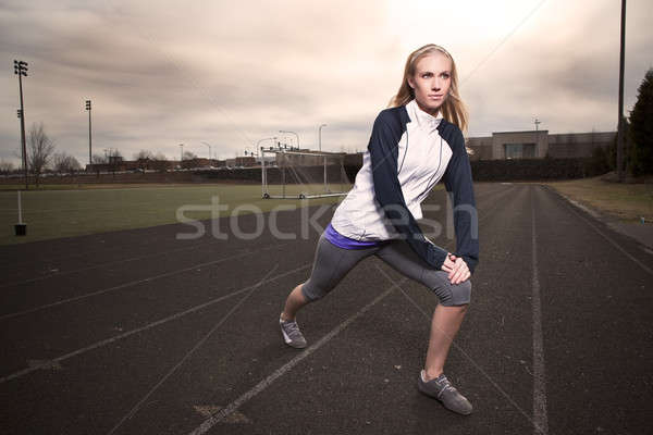 女性 行使 美しい 白人 スポーツ フィールド ストックフォト © aremafoto