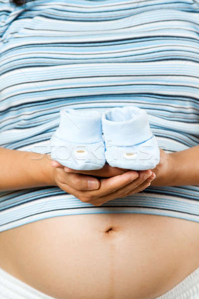 Femme enceinte coup main [[stock_photo]] © aremafoto