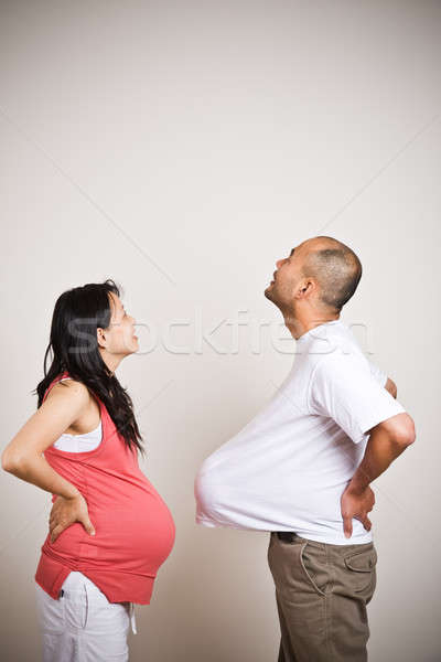 Foto stock: Feliz · embarazadas · Asia · Pareja · familia