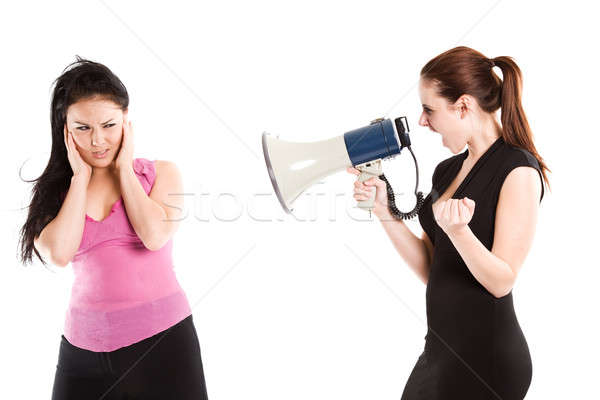 Angry businesswoman shouting Stock photo © aremafoto