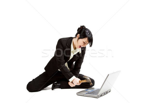 Angry and stressed businesswoman Stock photo © aremafoto
