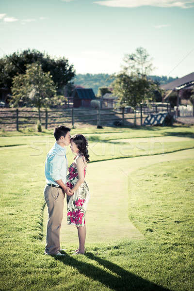 Enceintes couple portrait femme mari famille [[stock_photo]] © aremafoto