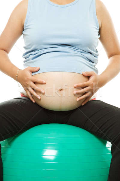 Femme enceinte isolé coup naissance balle [[stock_photo]] © aremafoto