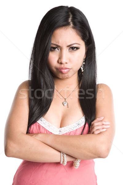 Angry beautiful asian woman Stock photo © aremafoto
