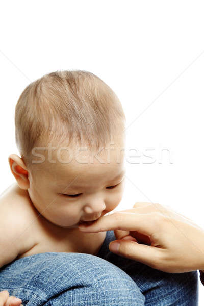 Mère fils jouer bébé main heureux [[stock_photo]] © aremafoto