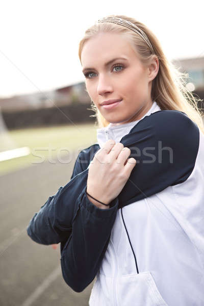 女性 行使 美しい 白人 スポーツ フィールド ストックフォト © aremafoto