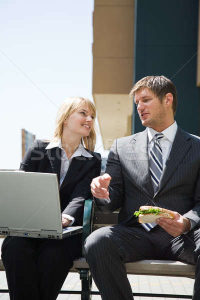 Caucasian business people having discussion Stock photo © aremafoto