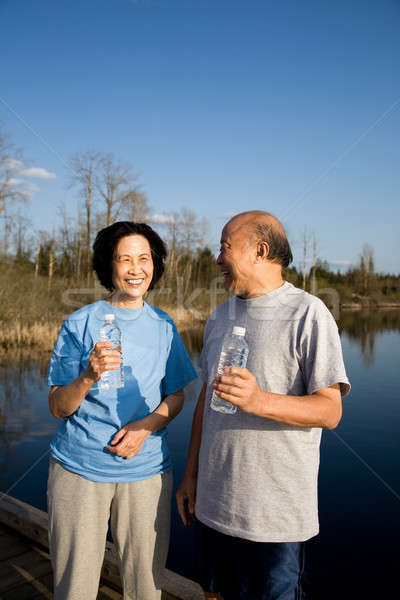 Senior asiático casal tiro feliz Foto stock © aremafoto
