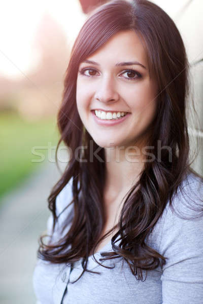 Zdjęcia stock: Piękna · kobieta · portret · uśmiechnięty · kobieta · szczęśliwy · piękna