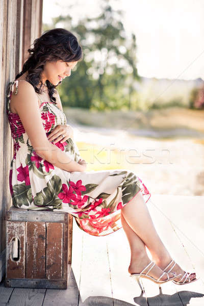 Enceintes asian femme extérieur heureux [[stock_photo]] © aremafoto