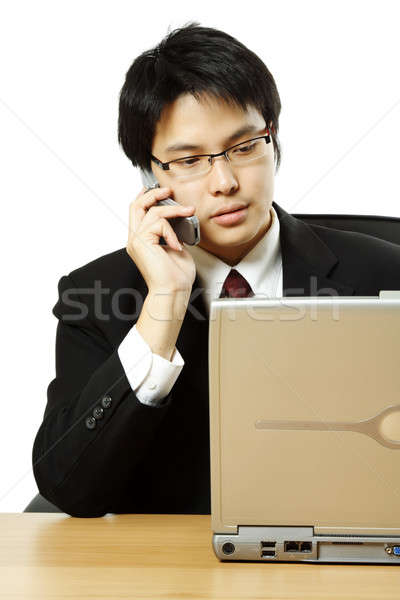 Сток-фото: занят · бизнесмен · рабочих · ноутбука