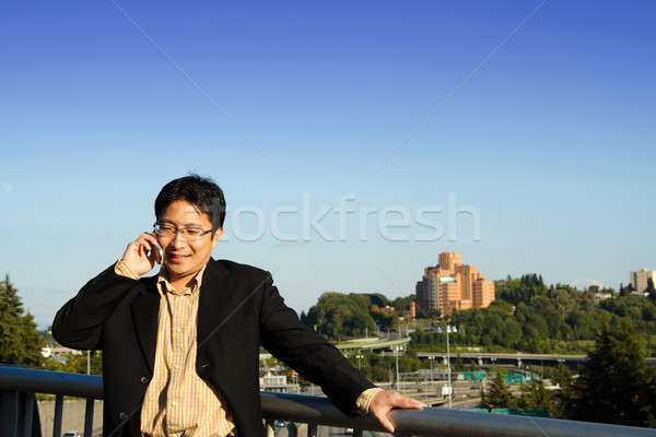 Affaires téléphone parler téléphone portable affaires homme [[stock_photo]] © aremafoto