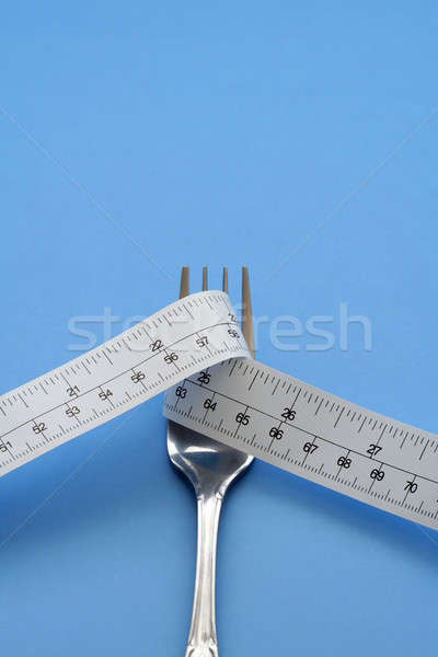 Dieet vork meetlint voedsel vet maatregel Stockfoto © aremafoto
