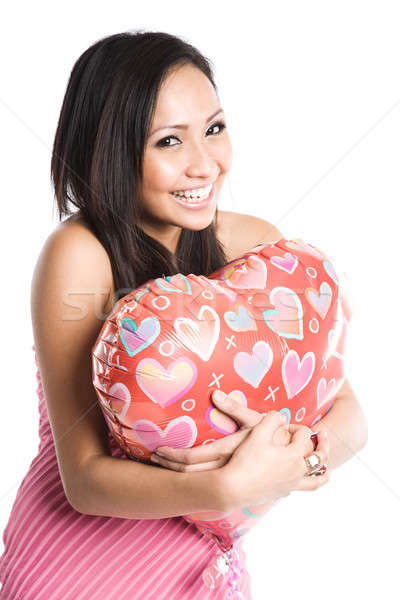 Asian vrouw ballon mooie liefde Stockfoto © aremafoto