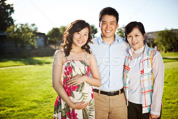 Asian portrait de famille enceintes femme mari mère [[stock_photo]] © aremafoto
