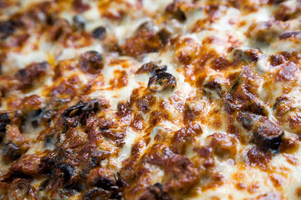 Pizza coup fromages viande déjeuner [[stock_photo]] © aremafoto
