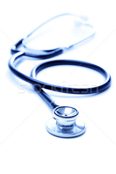 Stetoskop atış mavi doktor sağlık hastane Stok fotoğraf © aremafoto