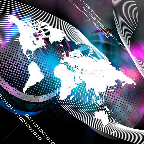 Mundial montaje mapa del mundo código binario imagen Foto stock © ArenaCreative