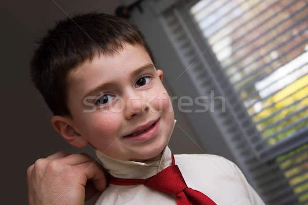 Father Helping Son Get Ready Stock photo © ArenaCreative