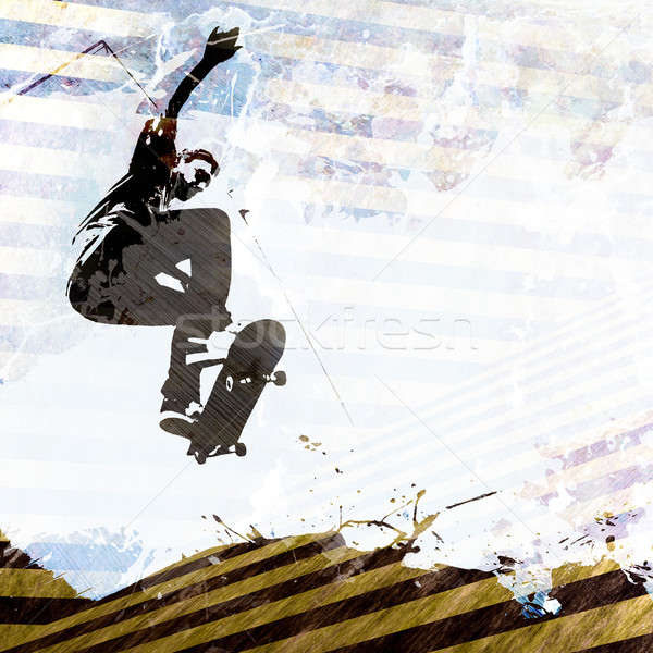 Stock photo: Skateboarding Grunge Layout