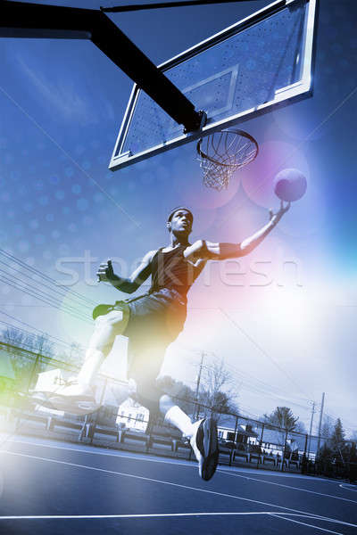 Koszykówki streszczenie tęczy półtonów Zdjęcia stock © ArenaCreative