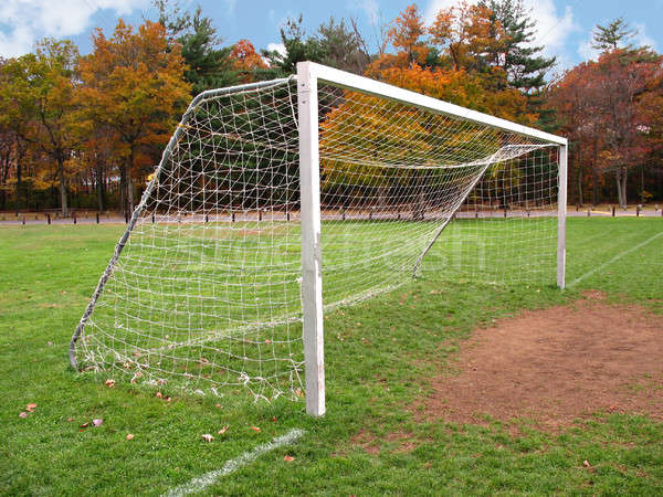 Voetbal doel einde lege veld park Stockfoto © ArenaCreative