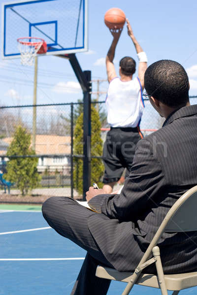 Basketbal verkenner coach business pak speler Stockfoto © ArenaCreative