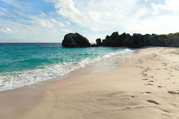 長い ビーチ 岩 島 自然 夏 ストックフォト © arenacreative