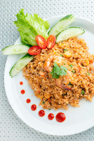 Sriracha Fried Rice with Shrimp Stock photo © arenacreative