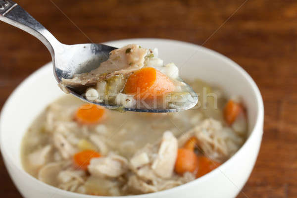 куриный суп свежие домашний традиционный мелкий Сток-фото © ArenaCreative