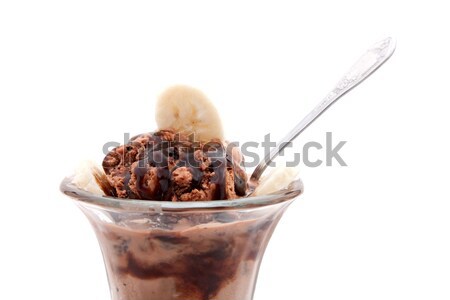 Chocolade ijs ijscoupe heerlijk bananen geïsoleerd Stockfoto © ArenaCreative
