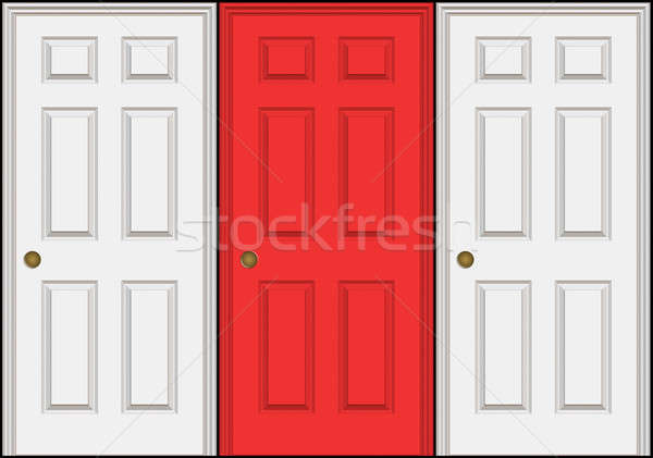 Tres puertas centro uno diferente color Foto stock © ArenaCreative