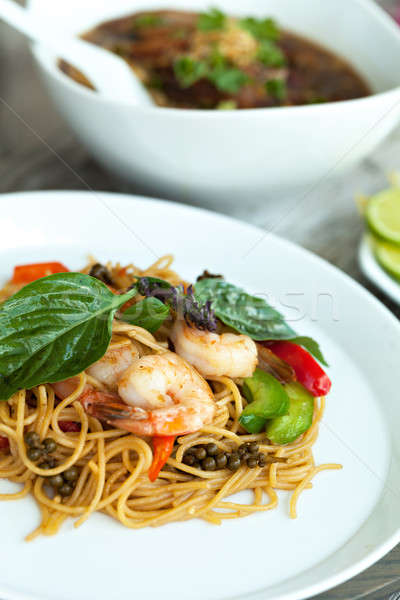 Thai Shrimp Dish with Noodles Stock photo © arenacreative