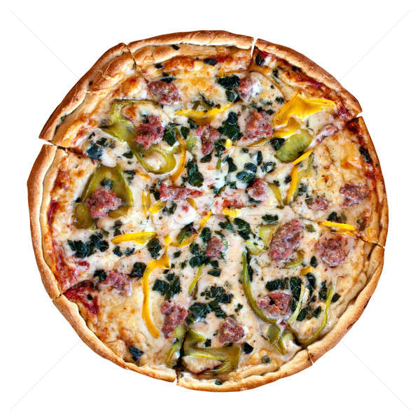 Spezialität Kombination Pizza frischen hausgemachte zusätzliche Stock foto © ArenaCreative