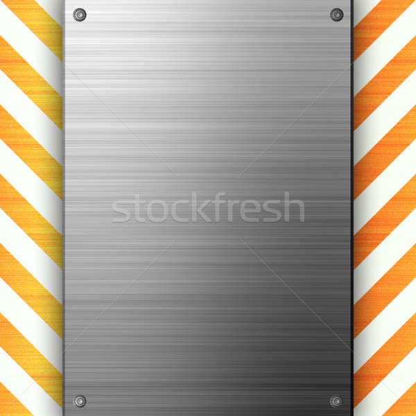 Hazard Stripes Brushed Metal Stock photo © ArenaCreative
