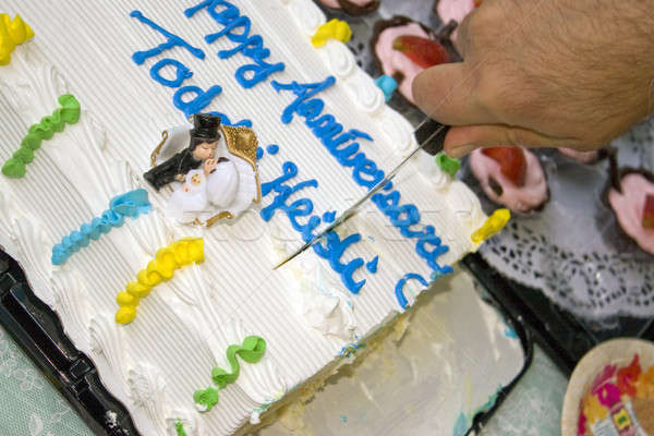 Foto stock: Aniversário · bolo · sobremesa · flor