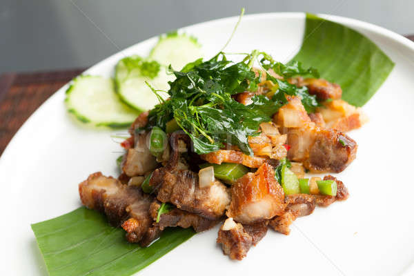Thai knusprig Schweinefleisch Essen traditionellen Gericht Stock foto © arenacreative