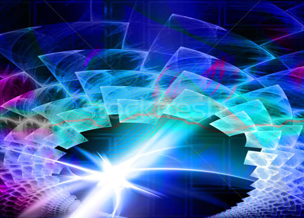 Abstract solar semnal luminos schema albastru fractal Imagine de stoc © ArenaCreative