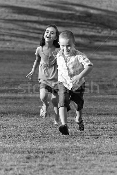 little kids running