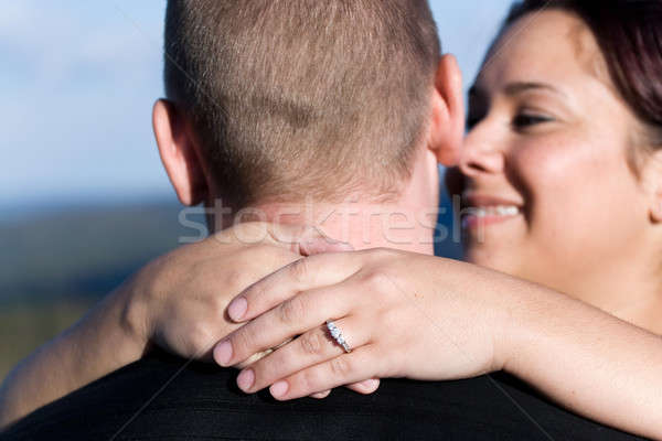 Engagiert Paar jungen glücklich seicht Bereich Stock foto © ArenaCreative