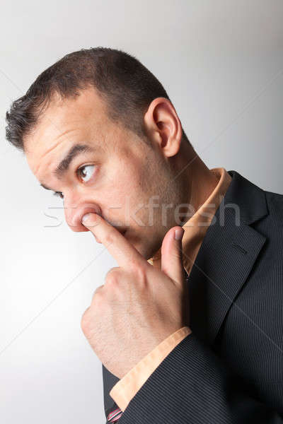 носа деловой человек пальца вверх бизнеса модель Сток-фото © ArenaCreative