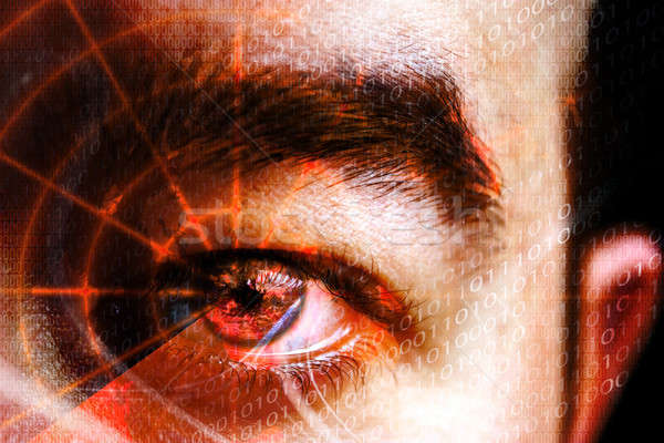 犯罪 眼 抽象的な モンタージュ レーダー グリッド ストックフォト © ArenaCreative
