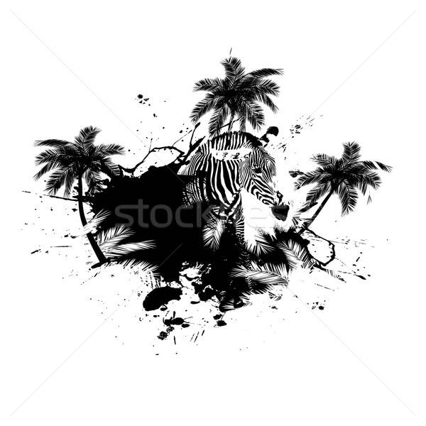 Palm Trees Grunge Vector Stock photo © ArenaCreative