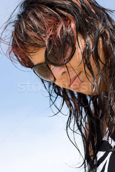 Playa pelo mojado superficial mujer Foto stock © ArenaCreative