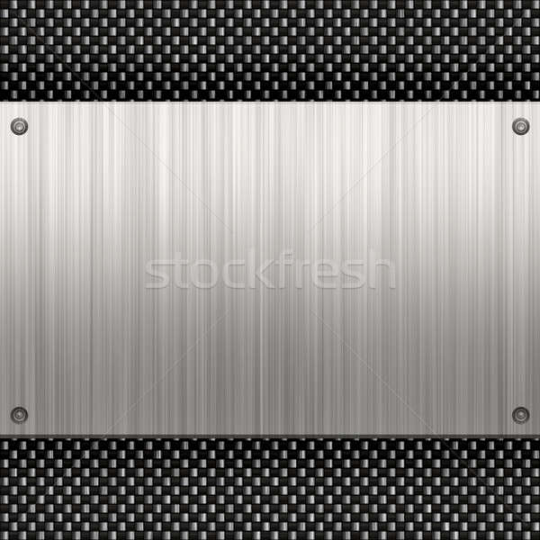 Stock photo: Brushed Aluminum Carbon Fiber