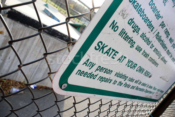 Skate Park Rules Stock photo © ArenaCreative